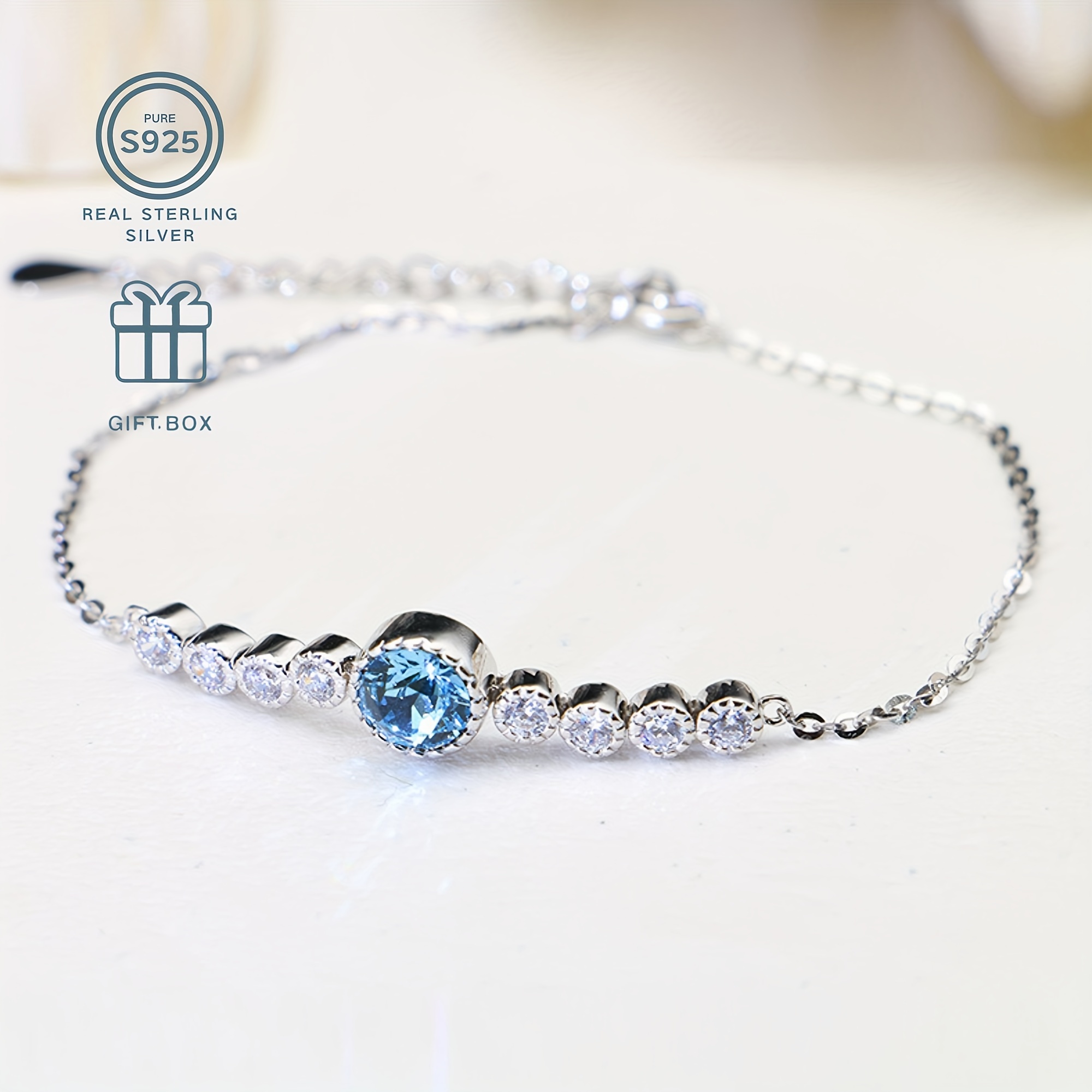 925 Silver Bracelet with Natural Pearl & Sparkling Stones
